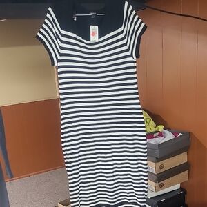 Striped Black and White Dress